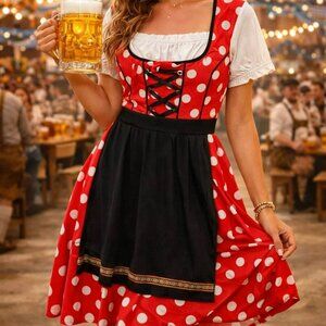 Disney Parks Dress Shop Minnie Mouse Epcot Germany Dirndl Octoberfest Large NWT